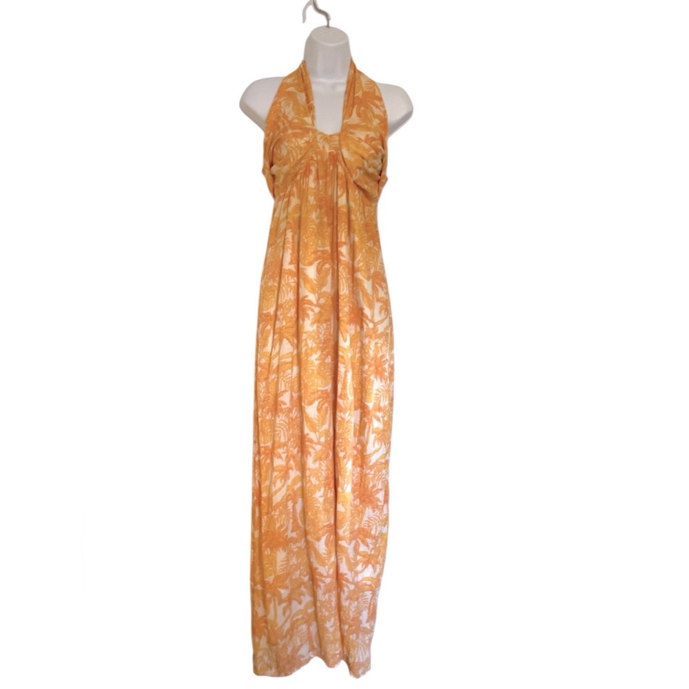Storia Wide-leg High Waisted Tropical Halter Jumpsuit